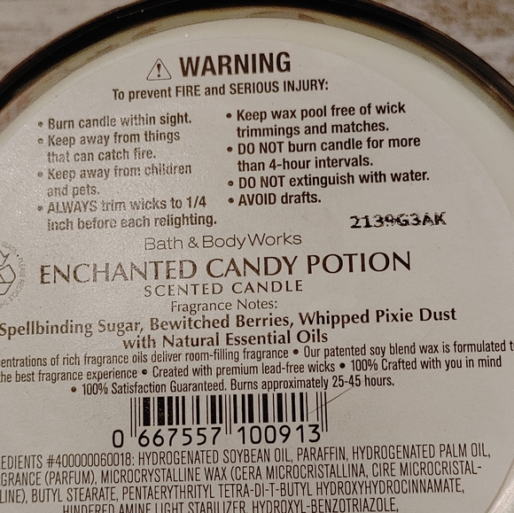 COPY - BRAND NEW BATH & BODY WORKS 3 WICK CANDLE ENCHANTED CANDY POTION - Picture 4 of 4